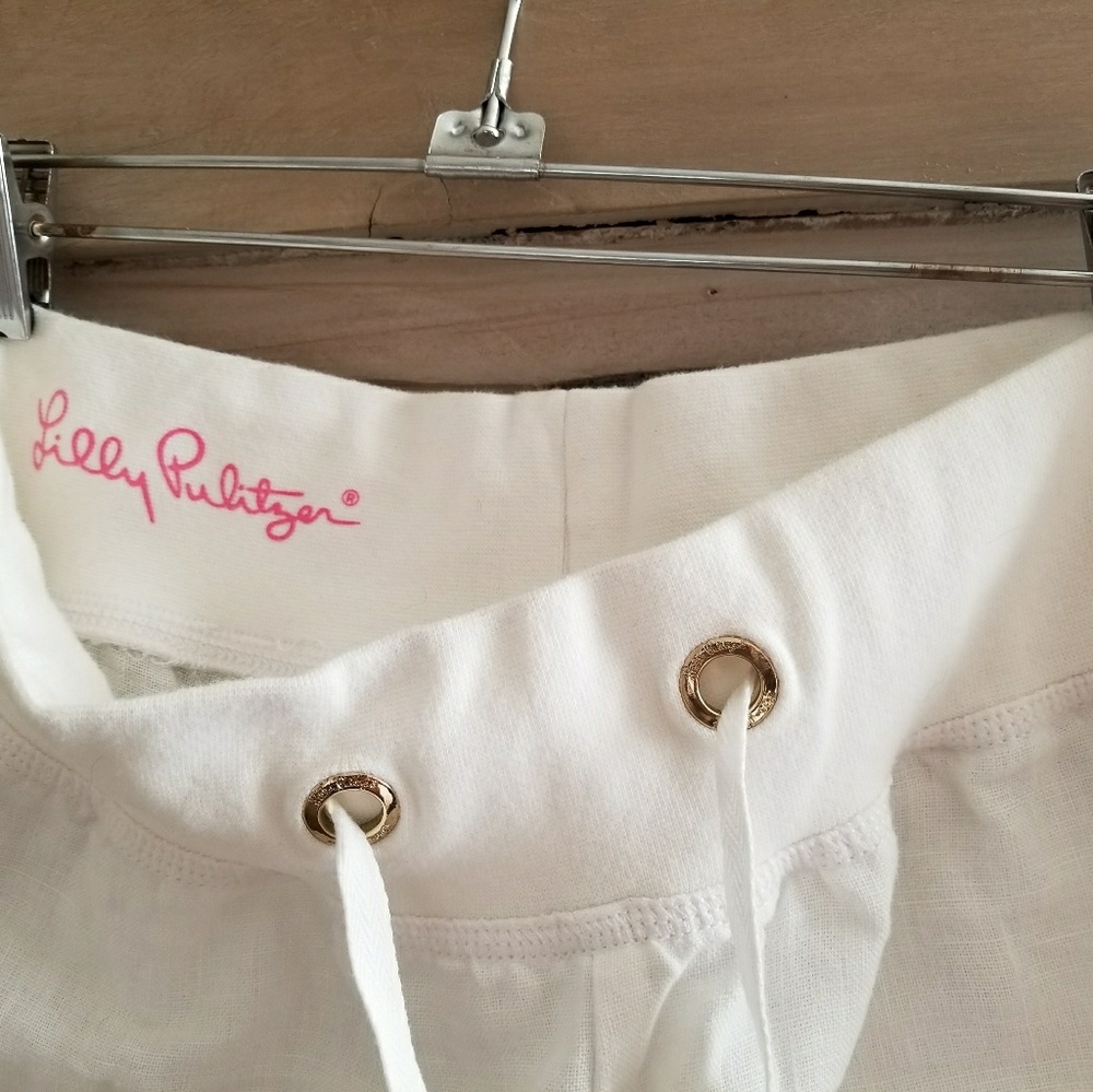 Lilly Pulitzer white linen beach pants